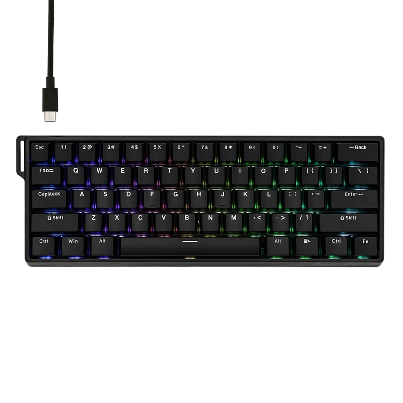 Aula WIN60HE 61-Key RGB 60% Wired Magnetic Switch Gaming Keyboard (Greywood Switch) (Black)