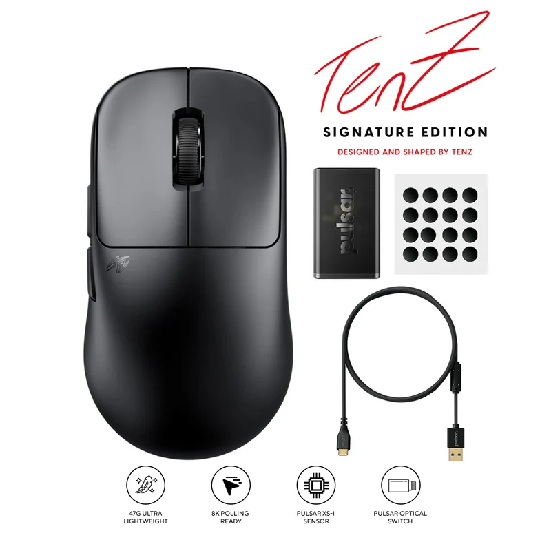 Pulsar TenZ Signature Edition Ultra Light Weight eSports Gaming Mouse (PTZW21)