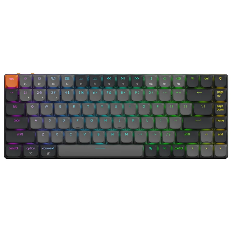 Keychron K3 MAX QMK/VIA RGB Backlight Compact Wireless Mechanical Keyboard Version 3 - Black/Grey (Low Profile Gateron Mechanical Red Switch, Low Profile Gateron Mechanical Brown Switch) (K3X-H1, K3X-H3)