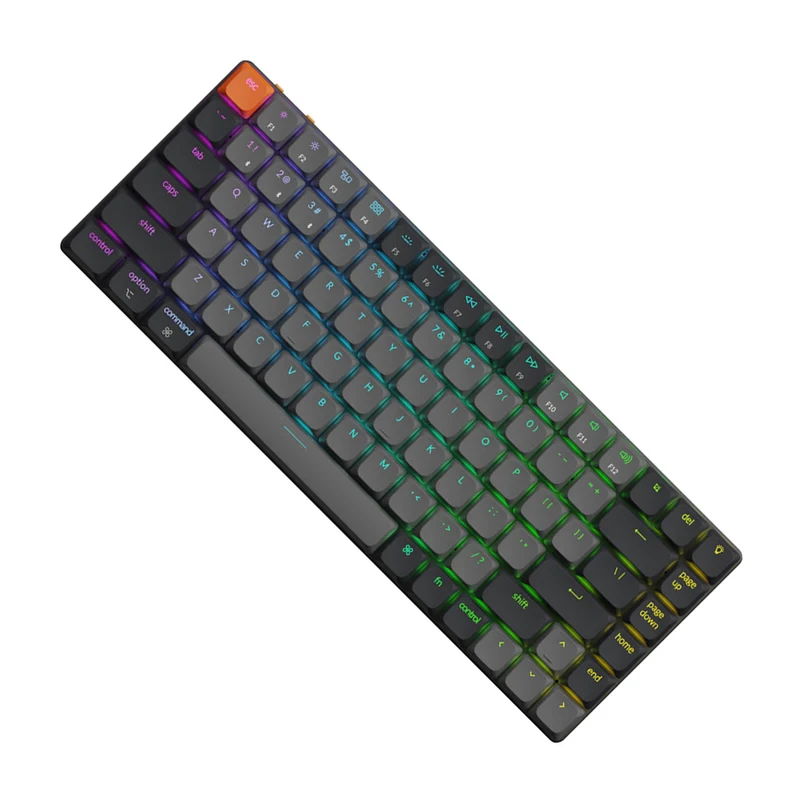 Keychron K3 MAX QMK/VIA RGB Backlight Compact Wireless Mechanical Keyboard Version 3 - Black/Grey (Low Profile Gateron Mechanical Red Switch, Low Profile Gateron Mechanical Brown Switch) (K3X-H1, K3X-H3)