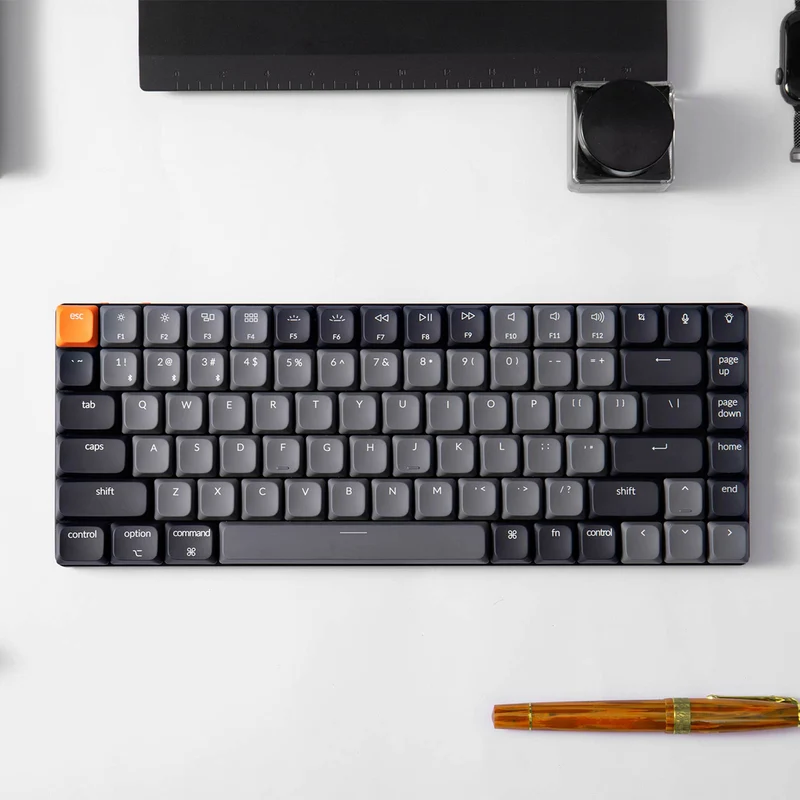 Keychron K3 MAX QMK/VIA RGB Backlight Compact Wireless Mechanical Keyboard Version 3 - Black/Grey (Low Profile Gateron Mechanical Red Switch, Low Profile Gateron Mechanical Brown Switch) (K3X-H1, K3X-H3)