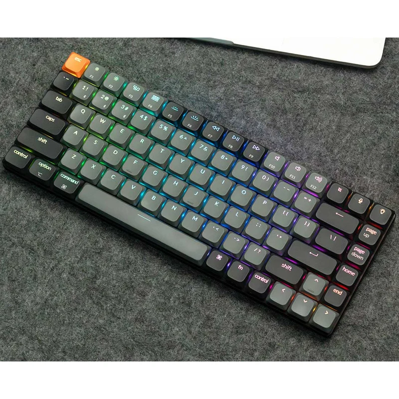 Keychron K3 MAX QMK/VIA RGB Backlight Compact Wireless Mechanical Keyboard Version 3 - Black/Grey (Low Profile Gateron Mechanical Red Switch, Low Profile Gateron Mechanical Brown Switch) (K3X-H1, K3X-H3)