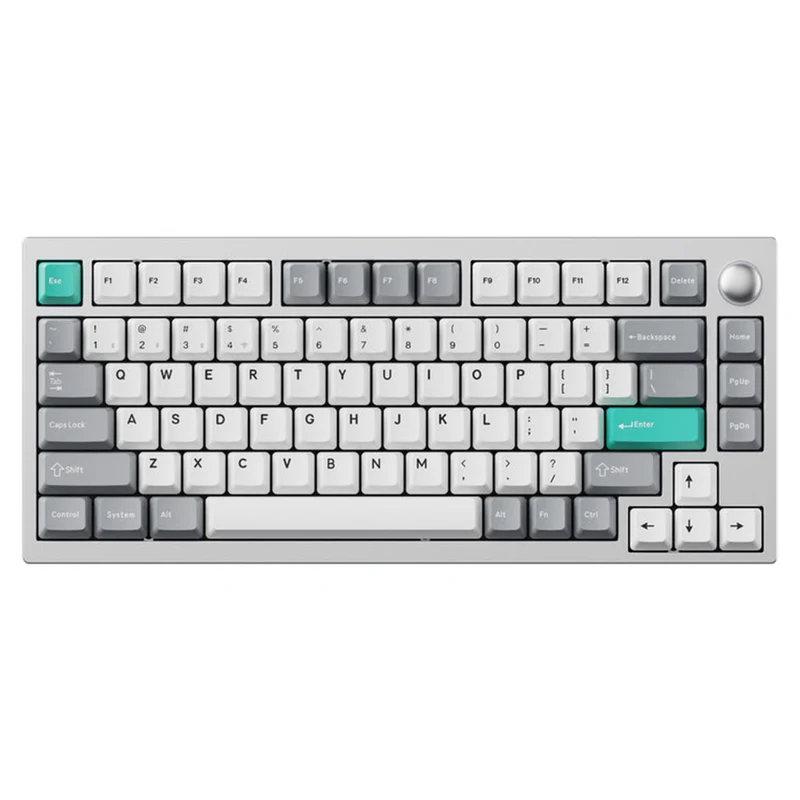 Keychron Lemokey P1 QMK/VIA Fully Assembled with Knob (Pro Version) RGB Backlight Hot-Swappable 75% Custom Gaming Keyboard - Space Silver (Super Banana Switch) (P1P-X4)