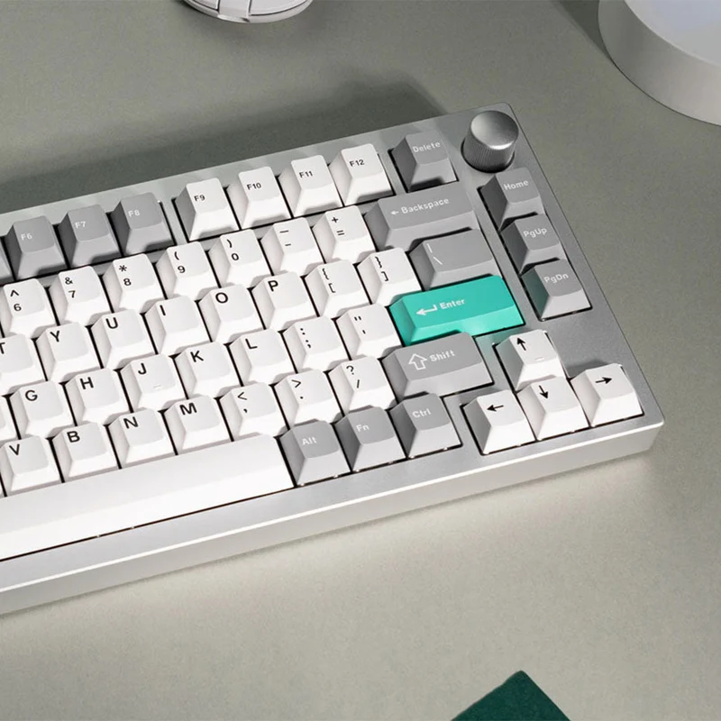 Keychron Lemokey P1 QMK/VIA Fully Assembled with Knob (Pro Version) RGB Backlight Hot-Swappable 75% Custom Gaming Keyboard - Space Silver (Super Banana Switch) (P1P-X4)