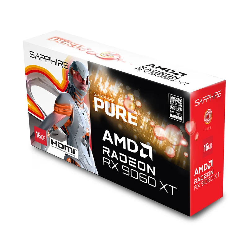 Sapphire Pure AMD Radeon RX 9060 XT Gaming OC 16GB GDDR6 Graphics Card