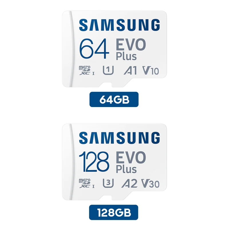 Samsung Evo Plus microSDXC UHS-I 160mb/s Read Memory Card with SD Adapter (64GB, 128GB)