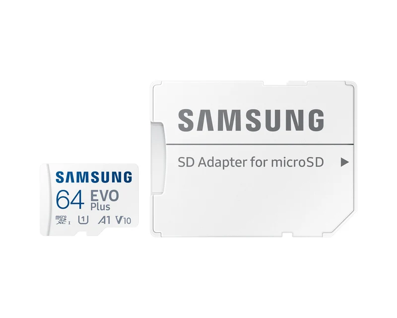 Samsung Evo Plus microSDXC UHS-I 160mb/s Read Memory Card with SD Adapter (64GB, 128GB)