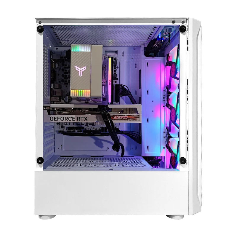 Alpha Aurora White Desktop Gaming PC | AMD Ryzen 5 5500 | 16GB RAM | 512GB SSD | RTX 4060 | Windows 11 Pro