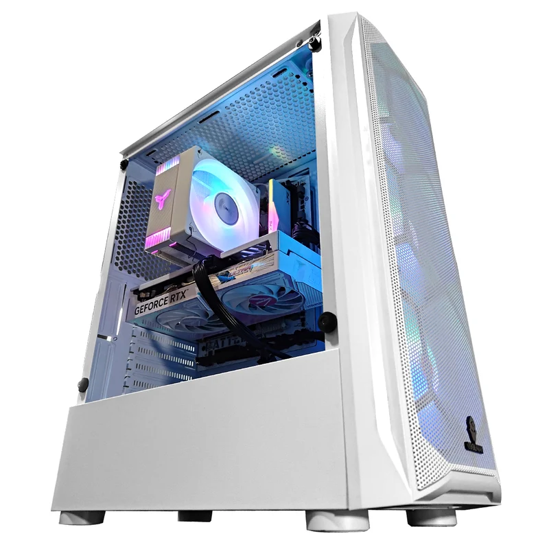 Alpha Aurora White Desktop Gaming PC | AMD Ryzen 5 5500 | 16GB RAM | 512GB SSD | RTX 4060 | Windows 11 Pro