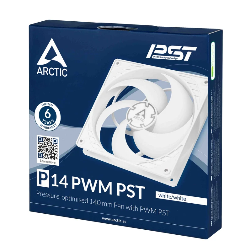 Arctic P14 PWM PST 140mm PWM Single Fan with Cable Splitter (White) (ACFAN00197A)