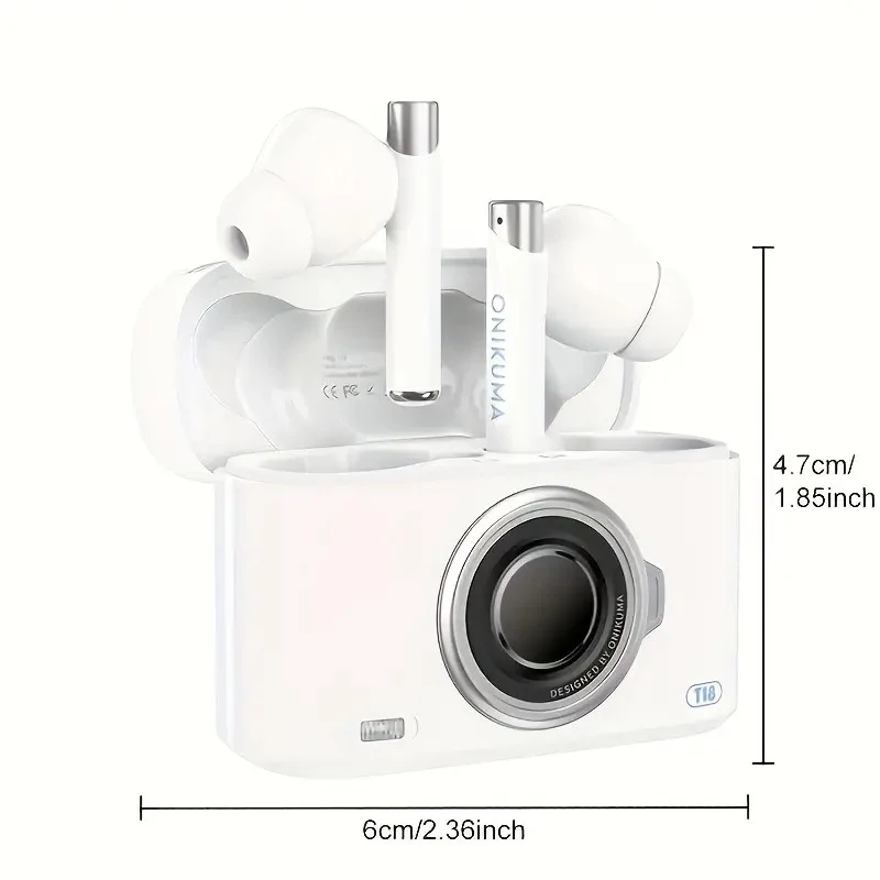 Onikuma T18 Dual Microphone ENC Noise Reduction Wireless Earphones with Translation Function (Off-White)