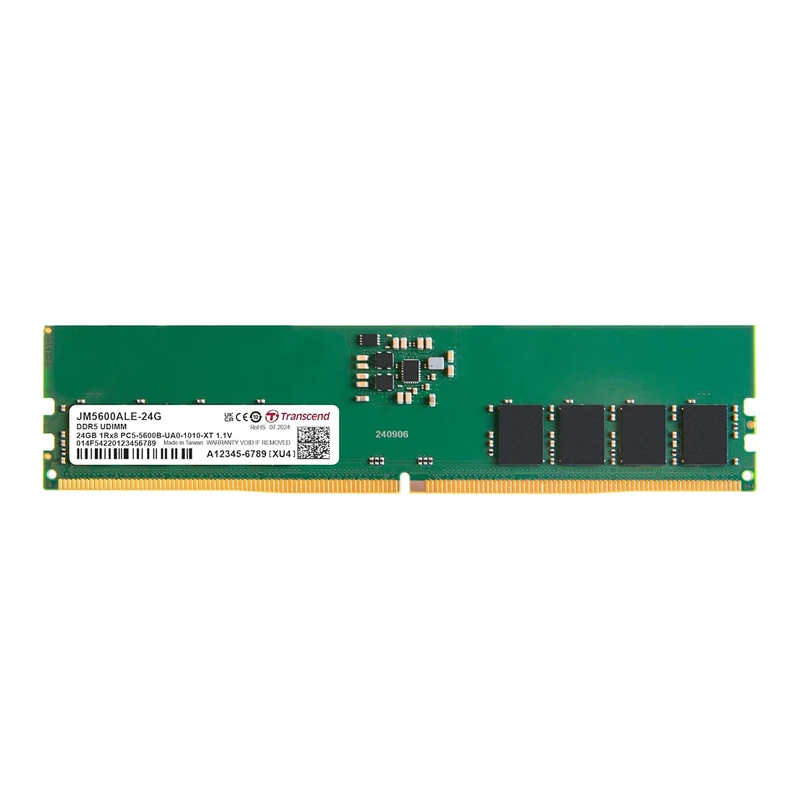 Transcend JETRAM DDR5 5600MHz U-DIMM 1Rx8 CL46 1.1V (16GB, 24GB) (JM5600ALE-16G, JM5600ALE-24G)