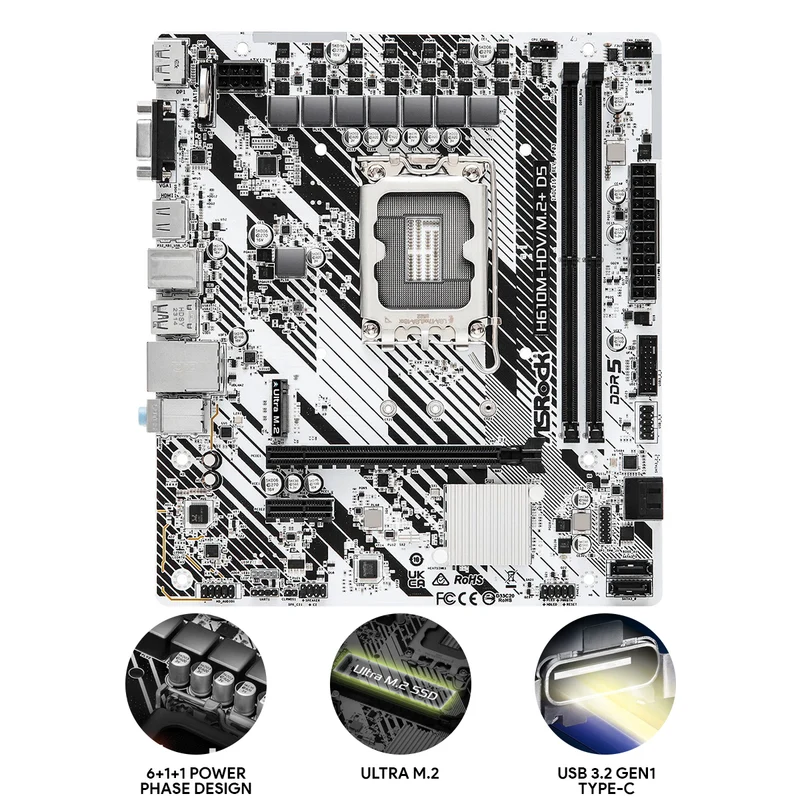 ASRock H610M-HDV/M.2+ D5 Motherboard