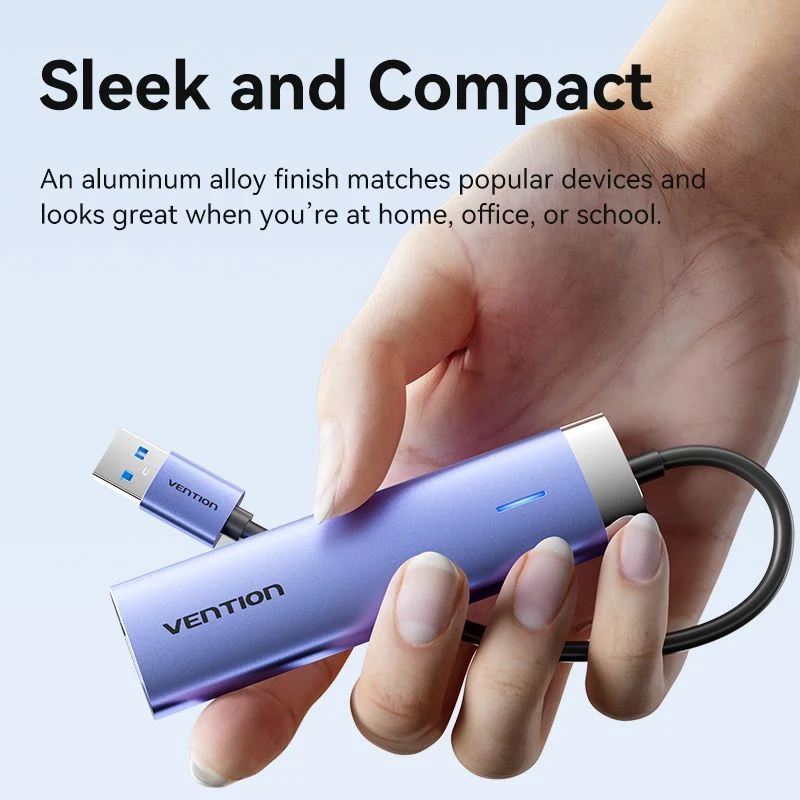 Vention 5-in-1 USB 3.0 Hub - USB-A to USB 3.0 x 3 + RJ45 + USB-C (Blue) (TGFSB)