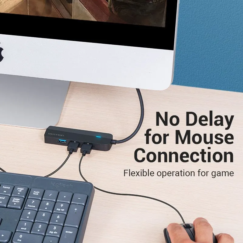 Vention 5-in-1 USB-C Hub with Gigabit Ethernet Adapter - USB-C to USB 3.0 x 3 + RJ45 + Micro-B - 0.15M (TGPBB)
