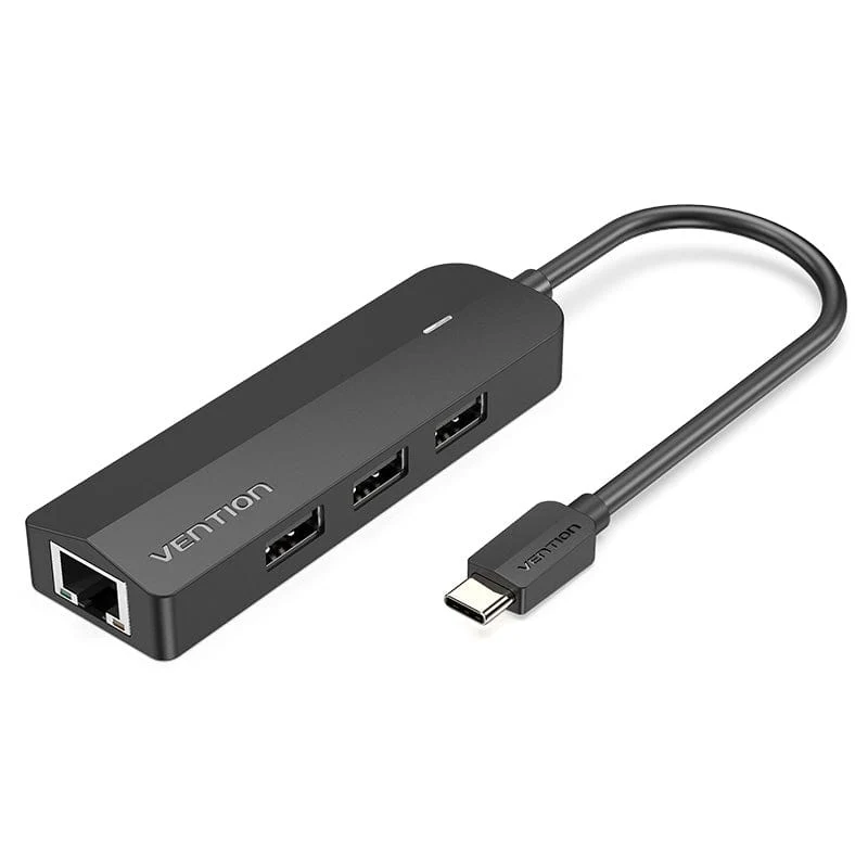 Vention 5-in-1 USB-C Hub - USB-C to USB 2.0 x 3 + RJ45 + Micro-B - 0.15M (TGOBB)