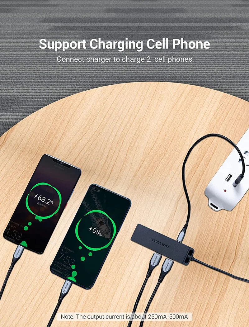 Vention 5-in-1 USB-C Hub - USB-C to USB 3.0 x 4 + Micro-B - 0.15M (TGKBB)