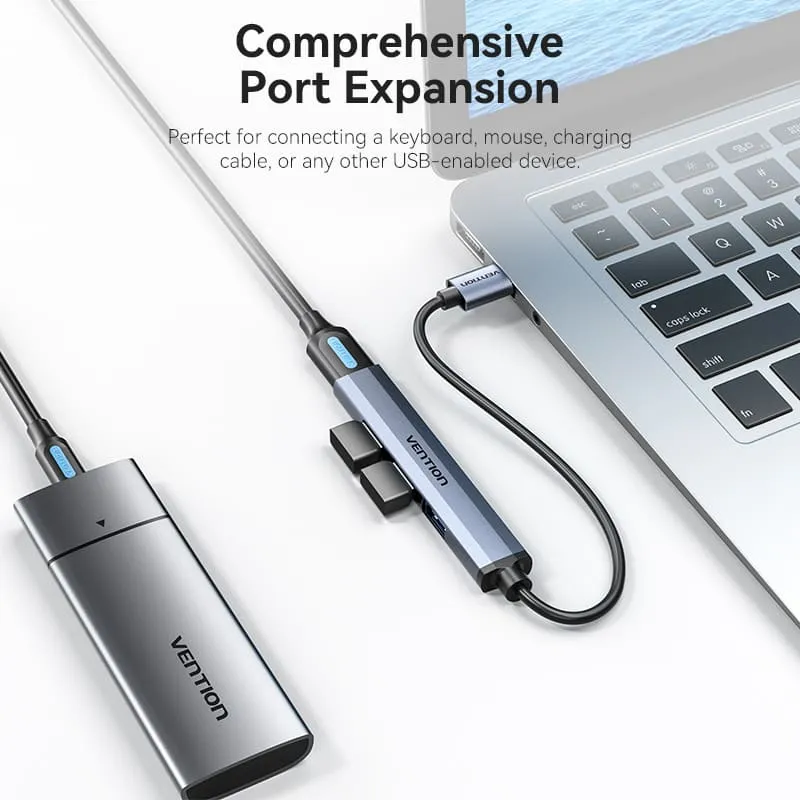Vention 4-in-1 USB 3.0 Mini Hub - USB-A to USB 3.0 + USB 2.0 x 3 - 0.15M (CKOHB)
