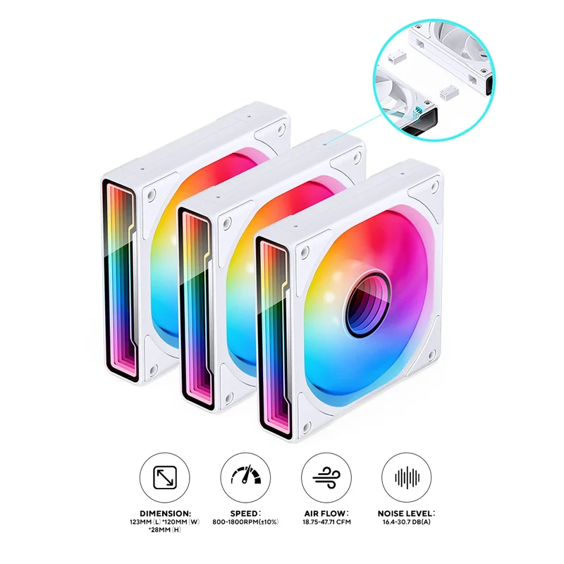 Jonsbo ZK-120W ARGB 3-in-1 Magic Fan (White)