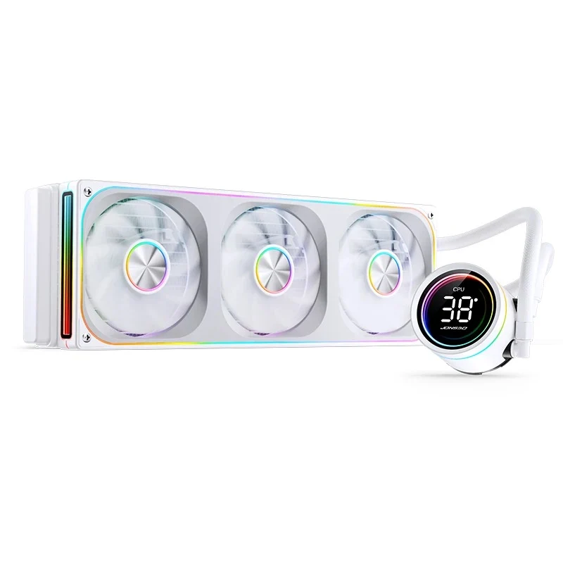 Jonsbo TH-360 ARGB AIO 360mm Liquid CPU Cooler w/ Temperature Display (Black, White)