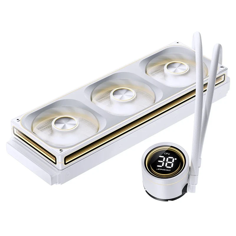 Jonsbo TH-360 ARGB AIO 360mm Liquid CPU Cooler w/ Temperature Display (Black, White)