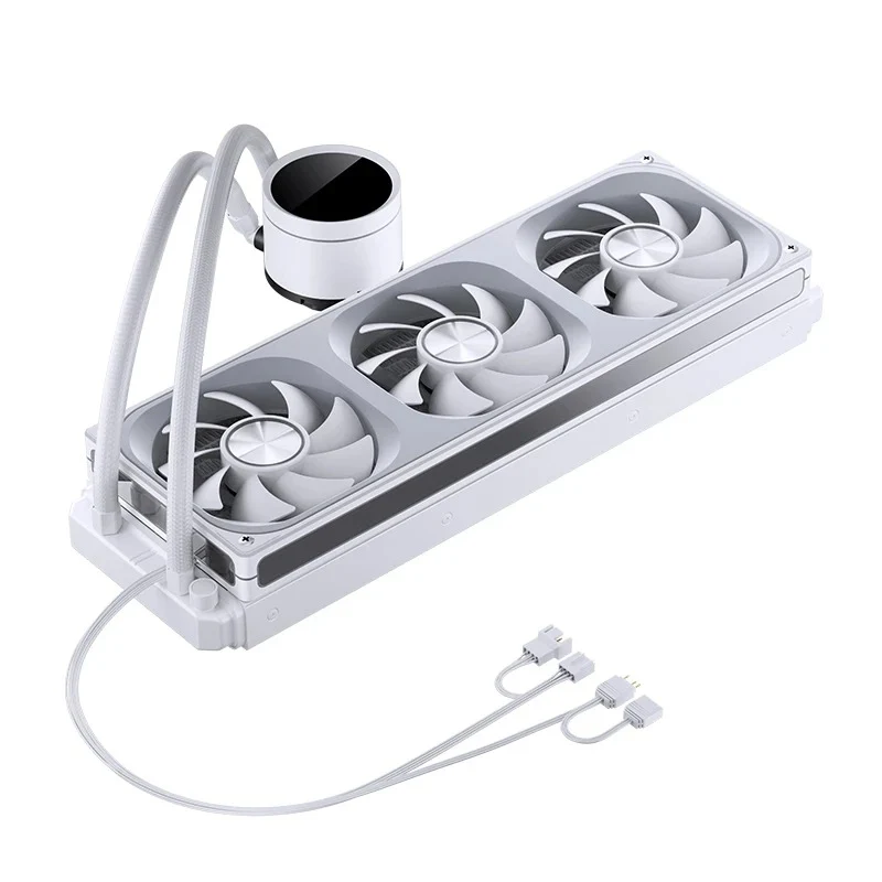 Jonsbo TH-360 ARGB AIO 360mm Liquid CPU Cooler w/ Temperature Display (Black, White)