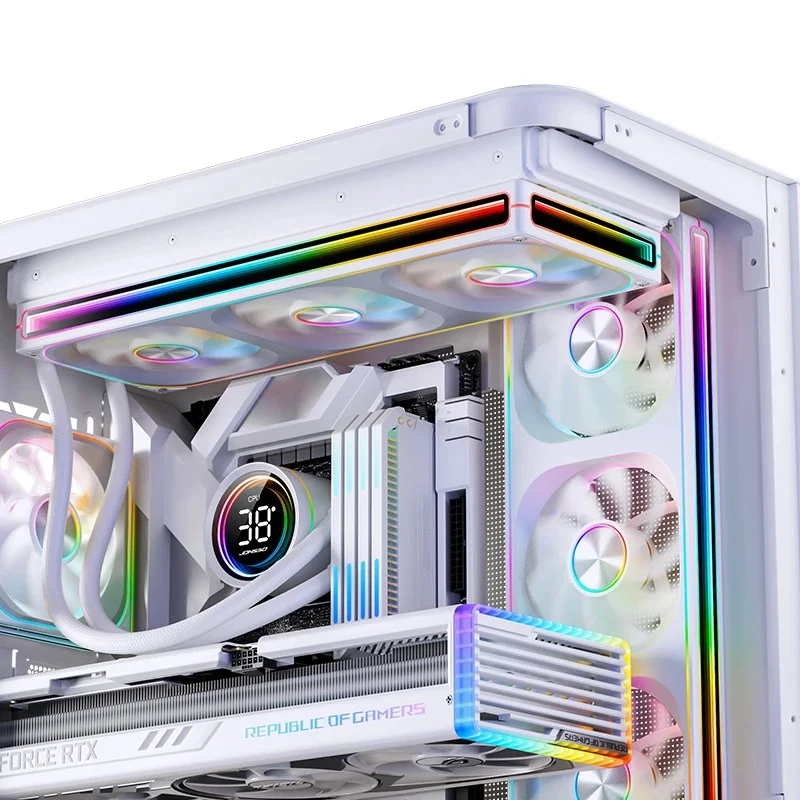 Jonsbo TH-360 ARGB AIO 360mm Liquid CPU Cooler w/ Temperature Display (Black, White)