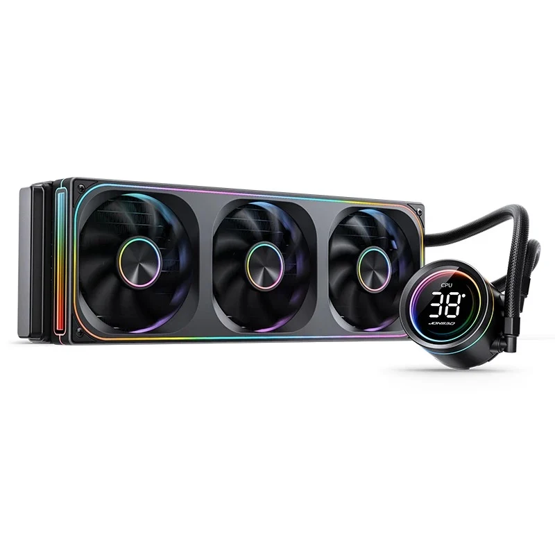 Jonsbo TH-360 ARGB AIO 360mm Liquid CPU Cooler w/ Temperature Display (Black, White)