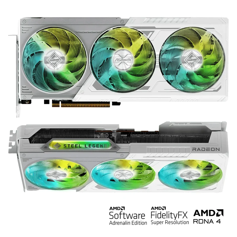 ASRock AMD Radeon RX 9070 Steel Legend 16GB OC GDDR6 Graphics Card