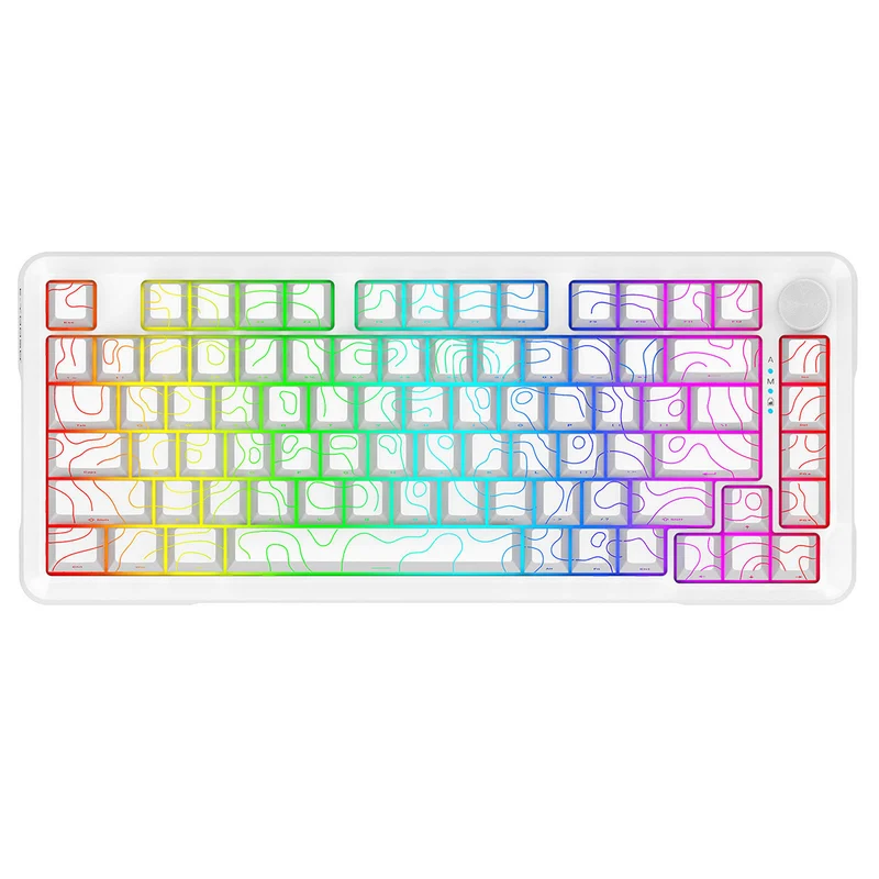E-Yooso Z-82 RGB 81-Keys Tri-Mode Mechanical Keyboard White (Silverwood Switch)