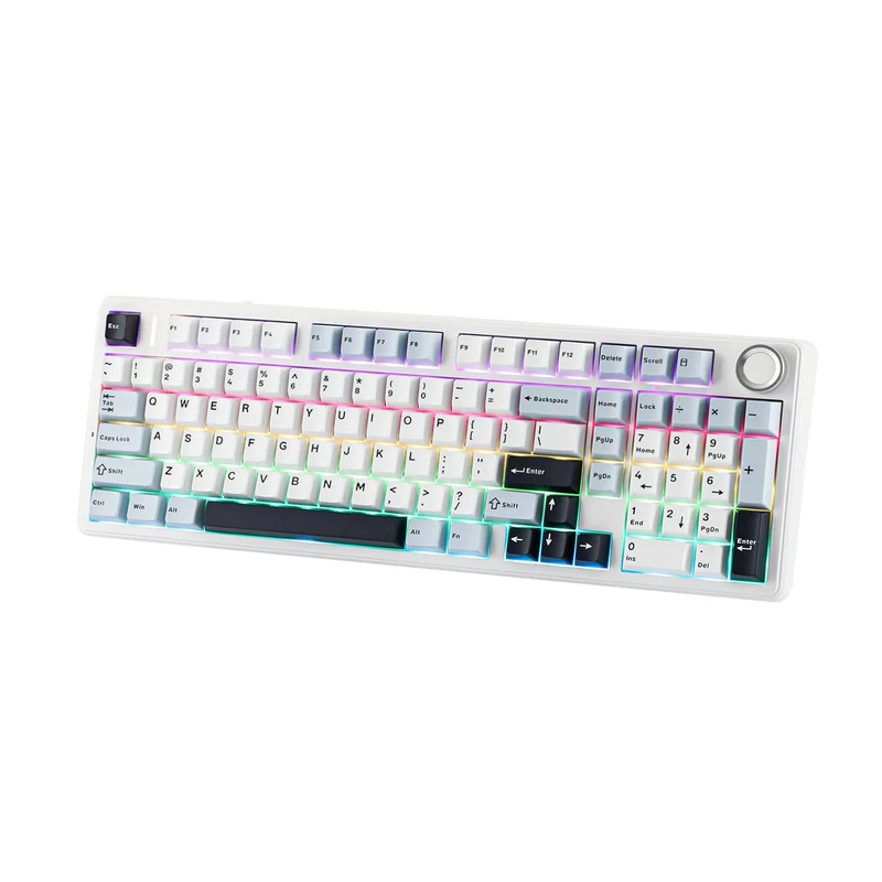 Aula F99 Pro Tri-Mode 96% 100-Key Gasket-Mounted Mechanical Keyboard with Knob (Star Vector Switch) (Blue/White/Black)