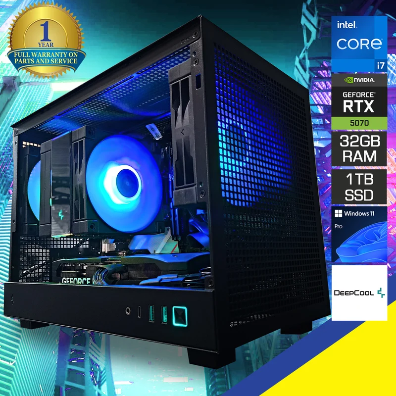 Sophos CH160 Black Desktop Gaming PC | Intel i7 14700F | 32GB RAM | 1TB SSD | with WiFi + Bluetooth | GeForce RTX 5070 OC | Windows 11 Pro