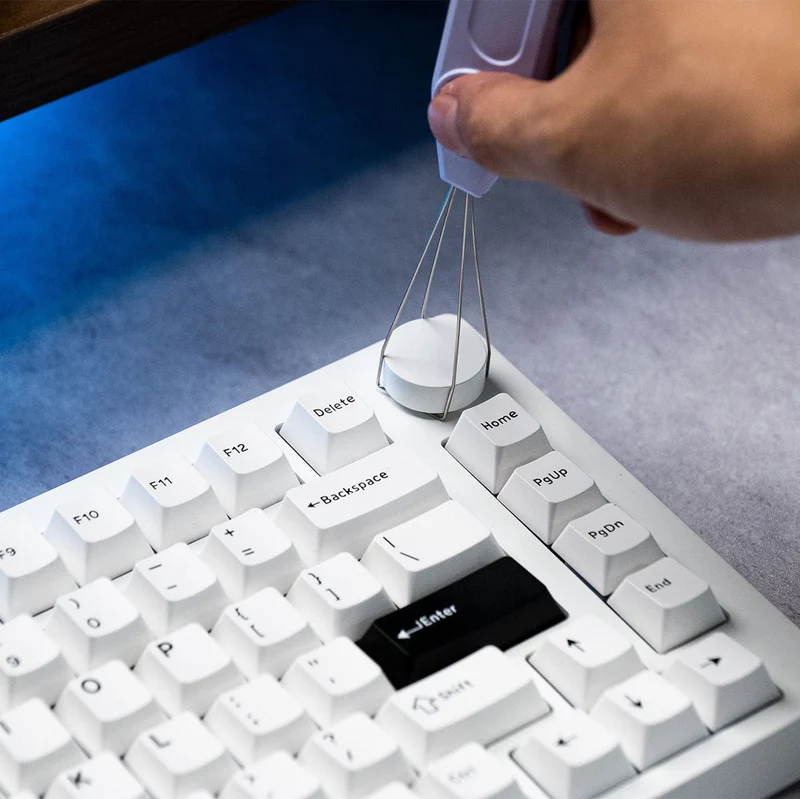 MonsGeek M1 V5 Black on White Aluminum Case Multi-Mode RGB Hot-Swappable Mechanical Keyboard (Akko Mirror Switch, Akko Cilantro Switch)
