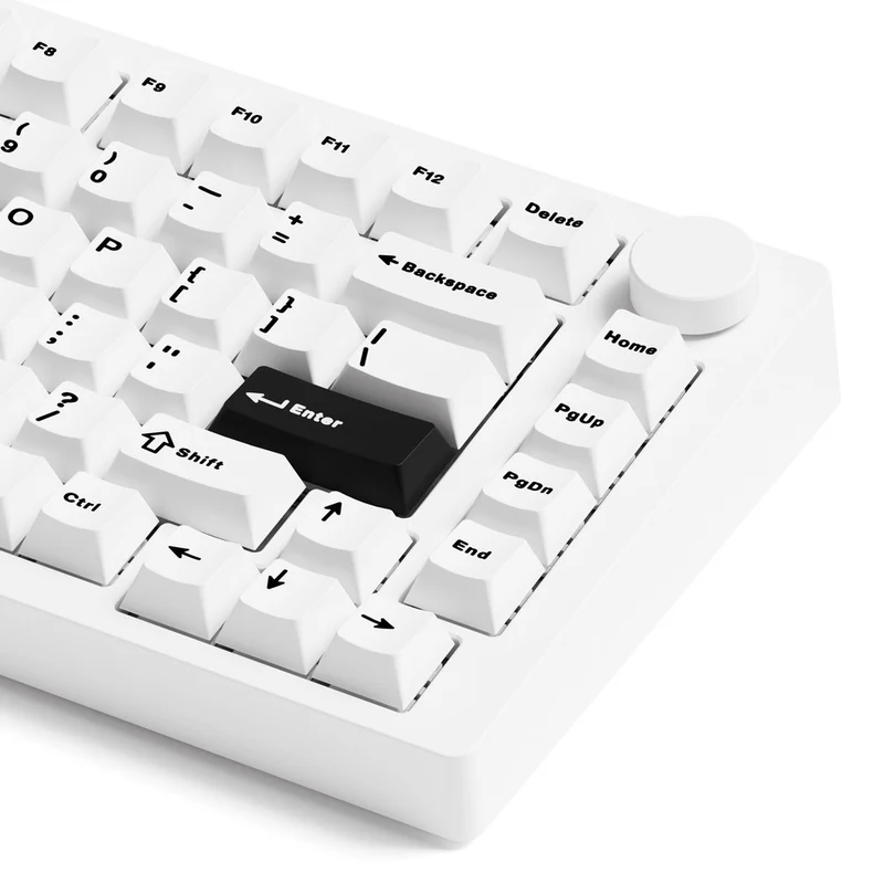 MonsGeek M1 V5 Black on White Aluminum Case Multi-Mode RGB Hot-Swappable Mechanical Keyboard (Akko Mirror Switch, Akko Cilantro Switch)
