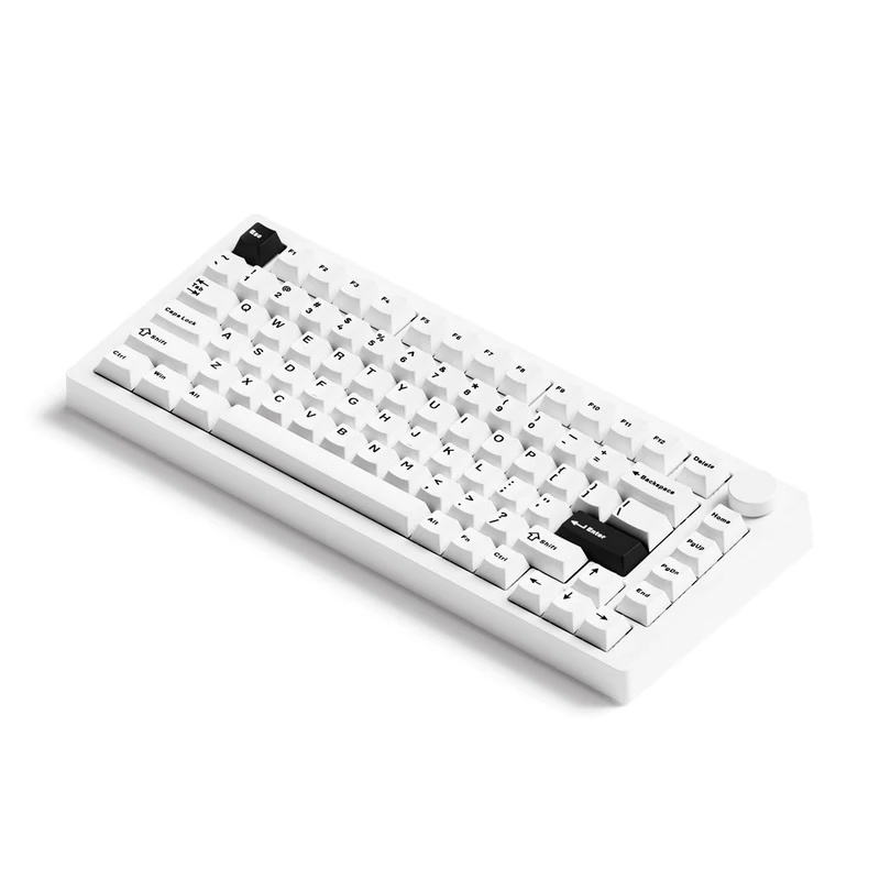 MonsGeek M1 V5 Black on White Aluminum Case Multi-Mode RGB Hot-Swappable Mechanical Keyboard (Akko Mirror Switch, Akko Cilantro Switch)