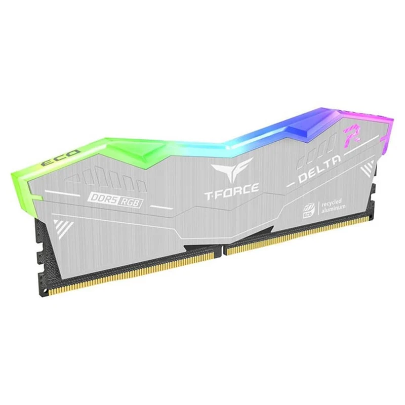 TeamGroup T-Force Delta RGB Eco DDR5 64GB (2x32GB) 6000MHz CL38-46-46-84 1.35V Gaming Desktop Memory (Silver) (FF2D564G6000HC38JDC01)