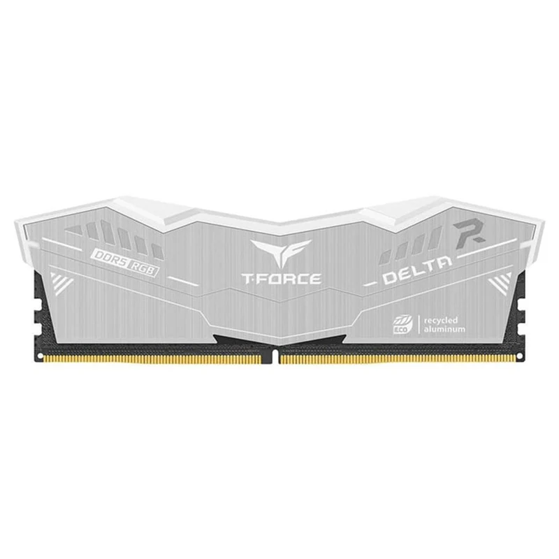 TeamGroup T-Force Delta RGB Eco DDR5 64GB (2x32GB) 6000MHz CL38-46-46-84 1.35V Gaming Desktop Memory (Silver) (FF2D564G6000HC38JDC01)