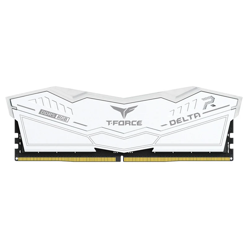 TeamGroup T-Force Delta RGB DDR5 64GB (2x32GB) 6000MHz CL38-46-46-84 1.35V Gaming Desktop Memory (White) (FF4D564G6000HC38JDC01)