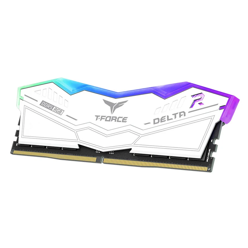 TeamGroup T-Force Delta RGB DDR5 64GB (2x32GB) 6000MHz CL38-46-46-84 1.35V Gaming Desktop Memory (White) (FF4D564G6000HC38JDC01)