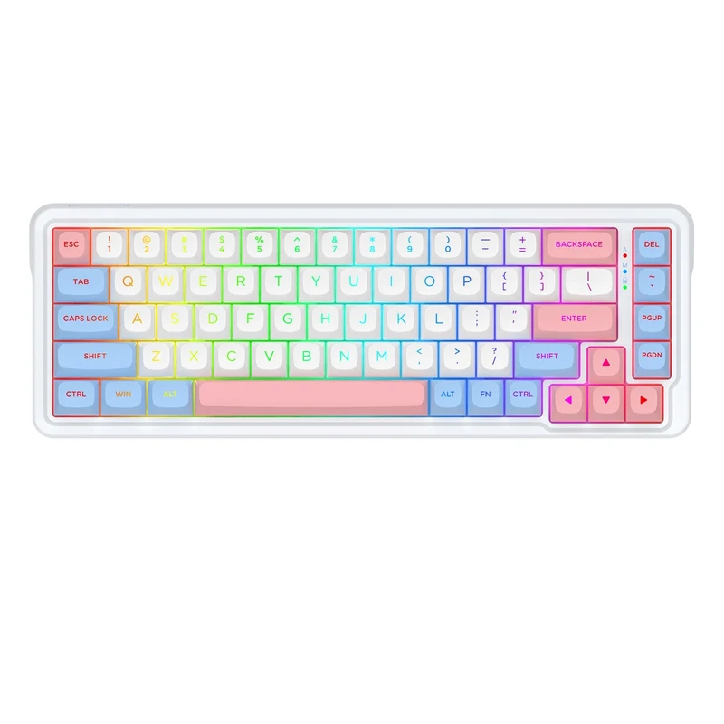 Redragon K709WBP RGB Nova Pro 81 Keys 75% Hot-Swappable Gasket-Mounted Wireless Mechanical Gaming Keyboard (Mint Mambo Switch) (Wonder Pink & Blue)