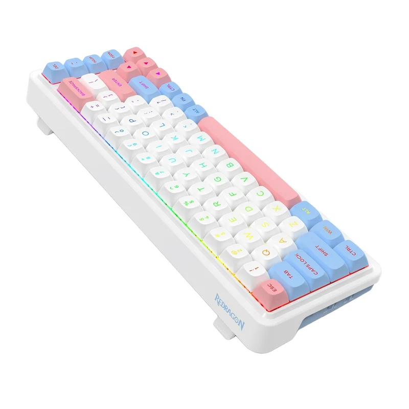 Redragon K709WBP RGB Nova Pro 81 Keys 75% Hot-Swappable Gasket-Mounted Wireless Mechanical Gaming Keyboard (Mint Mambo Switch) (Wonder Pink & Blue)