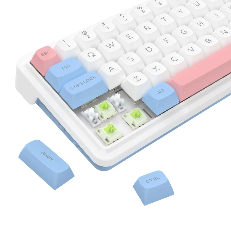 Redragon K709WBP RGB Nova Pro 81 Keys 75% Hot-Swappable Gasket-Mounted Wireless Mechanical Gaming Keyboard (Mint Mambo Switch) (Wonder Pink & Blue)