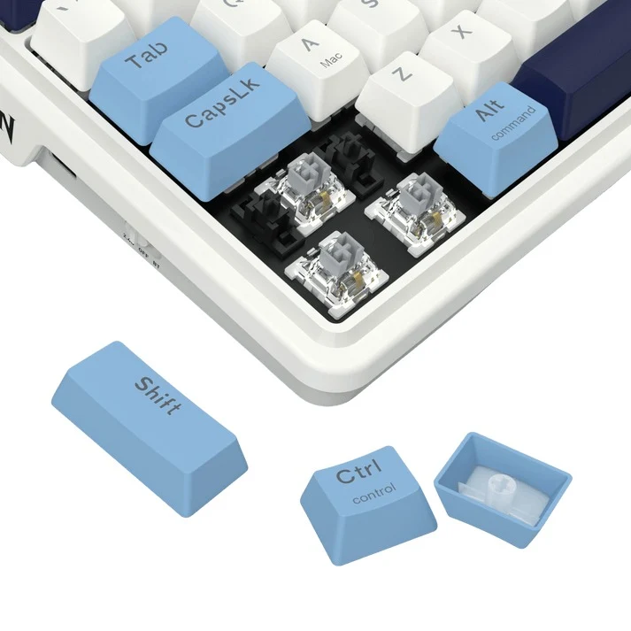 Redragon K728WBB RGB Antonium Pro 87 Keys 80% Gasket Mounted TKL Wireless Mechanical Keyboard (White & Blue)