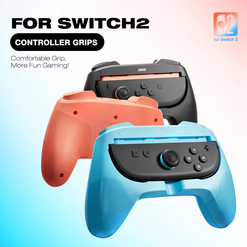 IINE Controller Grip 2-Piece Set for Nintendo Switch 2