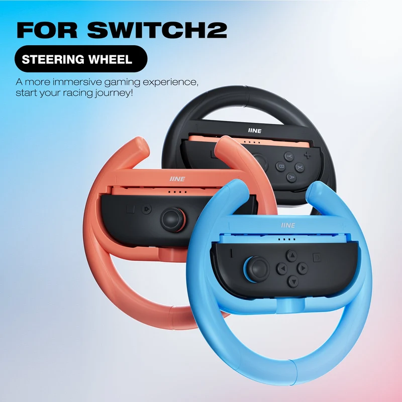 IINE Steering Wheel 2-Piece Set for Nintendo Switch 2