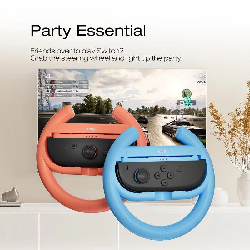 IINE Steering Wheel 2-Piece Set for Nintendo Switch 2