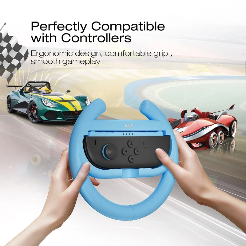IINE Steering Wheel 2-Piece Set for Nintendo Switch 2
