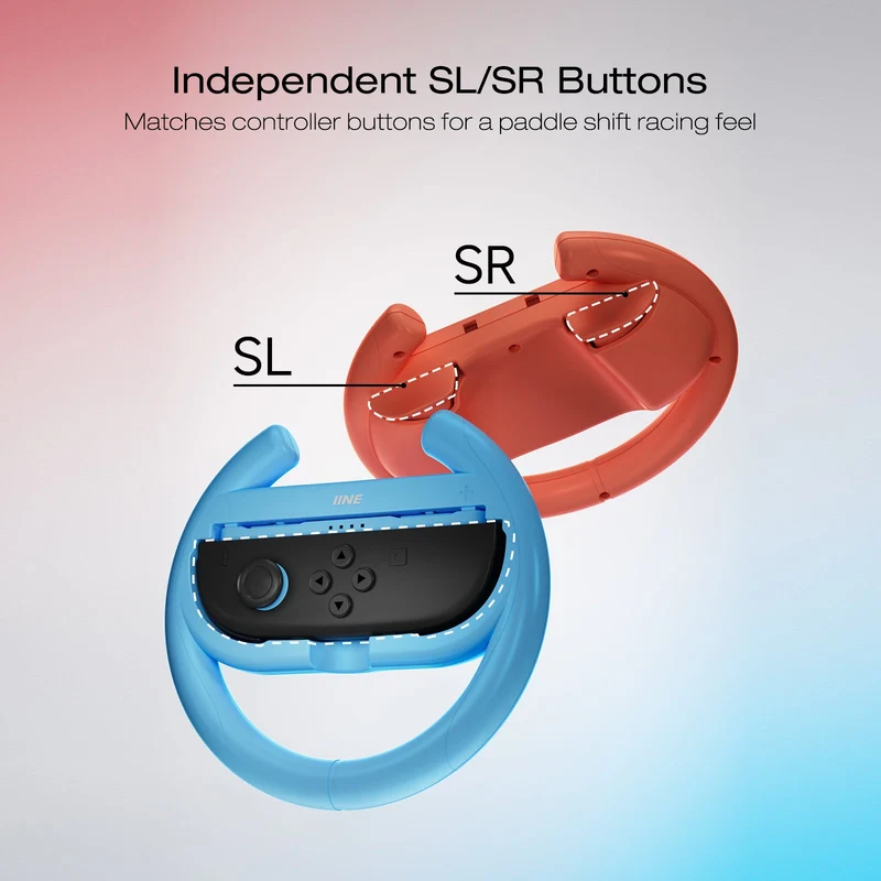 IINE Steering Wheel 2-Piece Set for Nintendo Switch 2