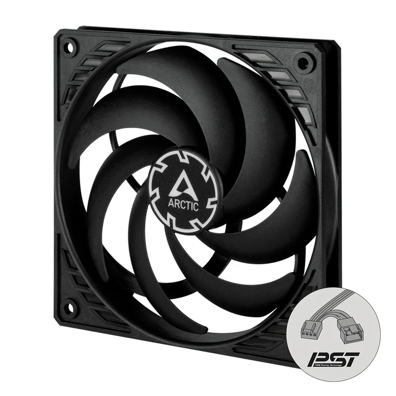 Arctic P12 Slim PWM PST | 120mm Low-Profile PWM Fan with Cable Splitter Single fan (Black)
