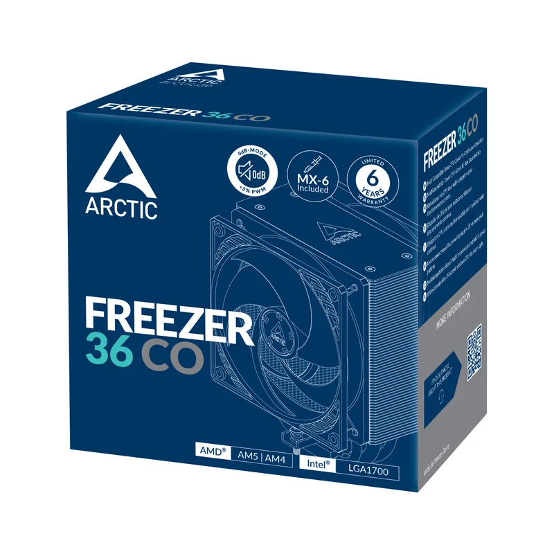 Arctic Freezer 36 CO | Multi Compatible Tower CPU Cooler for Continuous Operation (Black) (ACFRE00122A)